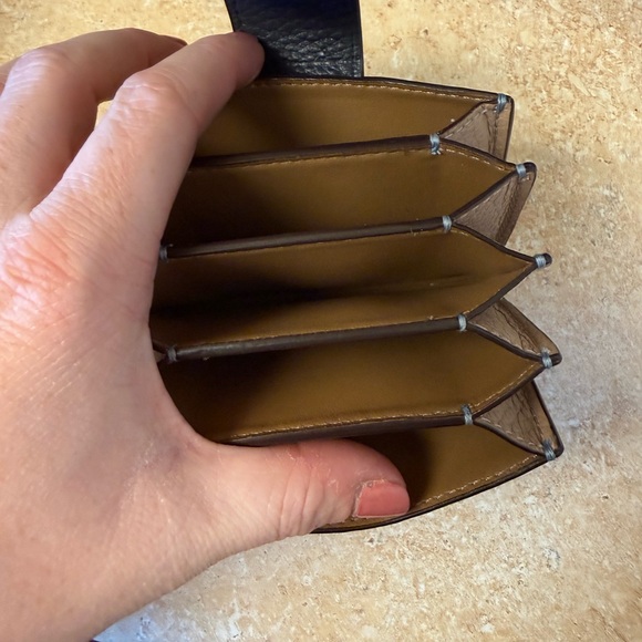 Coach Navy and Light Blue Leather Card Holder - Picture 4 of 5